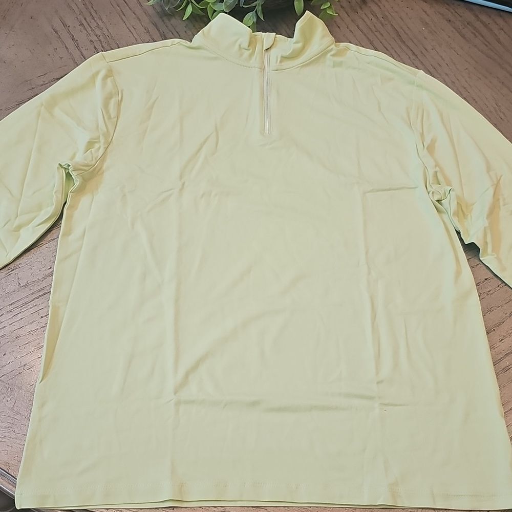 Lime Green Half-Zip Pullover Quick Dry Size XL Boys NWOT 01. Algo
